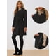 thumbnail image 2 of Abrigo con Cinturón Abrigo Vintage de Invierno con Solapa para Mujer Negro M, 2 of 6
