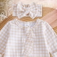 thumbnail image 4 of JUMEYU Newborn Baby Girl Clothes Girl Knit Long Sleeve Romper Round Neckline Cozy Fall Spring Snap Button Romper 0 3 6 9 12 18 Months (Beige,Preemie), 4 of 5