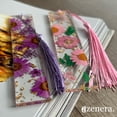 thumbnail image 4 of Pressed Flower Bookmarks (2 Pack) Clear Dried Floral Resin with Tassels Handmade Gift for Women, Students, Bookworms, Book Lovers, Accessories to Increase Reading Interest, 4 of 6