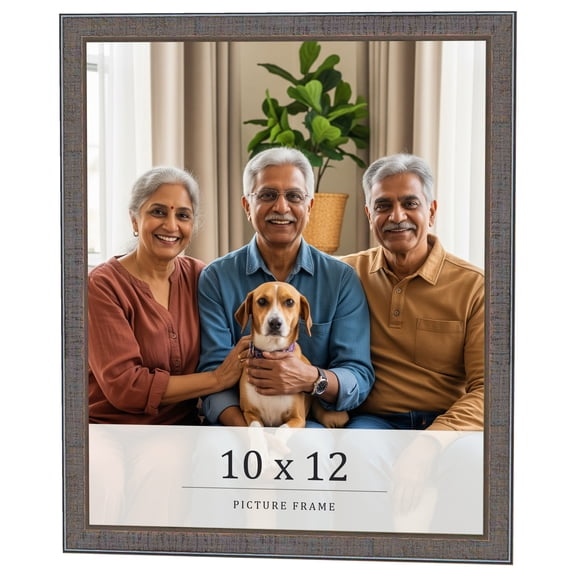 10x12 Frame Blue Kingsley Pewter Solid Wood Picture Frame Width 0.75 Inches |Interior Depth 0.5