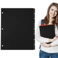 thumbnail image 2 of Letter Size 8 Tab PP Dividers 3 Hole Colorful Page Dividers Plastic Index Divider Sheets For 3 Ring File Paper Classification Classroom Black ZZyuan, 2 of 9