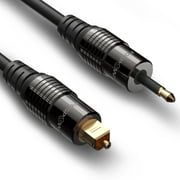 FosPower (10FT) 24K Gold Plated Toslink to Mini Toslink Digital Optical S/PDIF Audio Cable