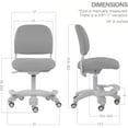 thumbnail image 2 of Ergonomic Kids Desk Chair, Child's Children Student Study Office Computer Chair, Adjustable Height and Seat Depth, Detachable Footrest and Lumbar Support (Grey, W/Chair Slipcovers), 2 of 5