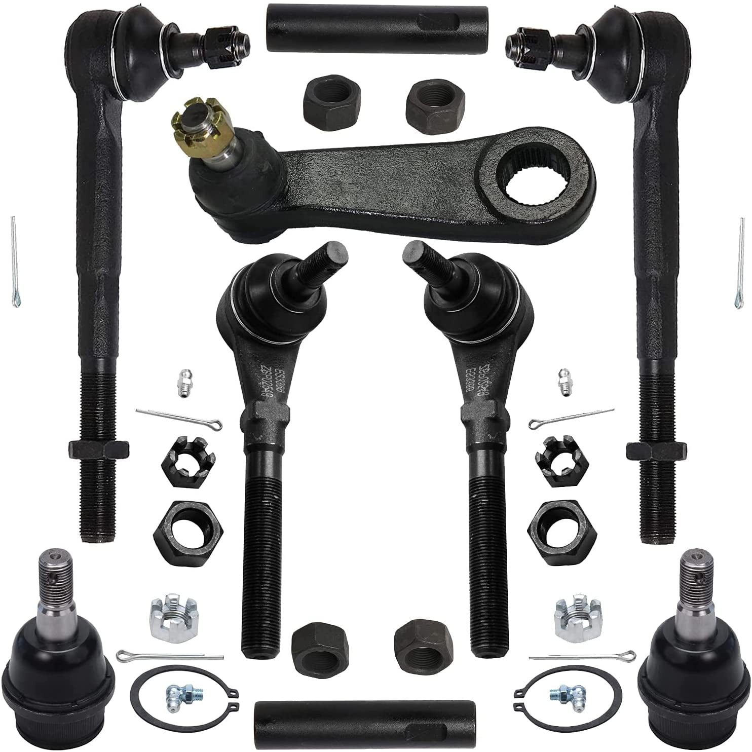 Detroit Axle 8pc 2WD Front Lower Ball Joints Tie Rods Adjusting