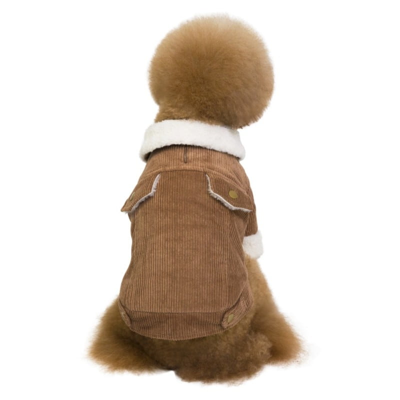 Winter Thicken Dog Warm Jacket Corduroy Dog Clothes Cashmere for Small