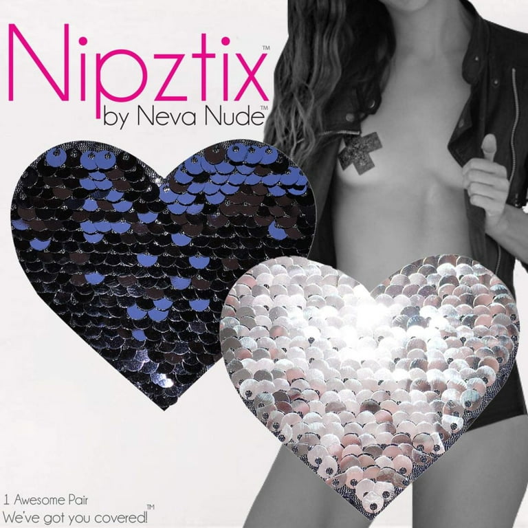 Shiny & Matte Flip Sequin Heart Nipple Pasties – Betty's Divine