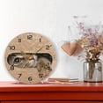 thumbnail image 6 of GZHJMY Cat in A Cardboard Box Wall Clock, 10" Silent Non Ticking Round Clock, Oil Painting Easy to Read Clock for Living Room Bedroom Bathroom Home Decor Holiday Gifts, 6 of 7