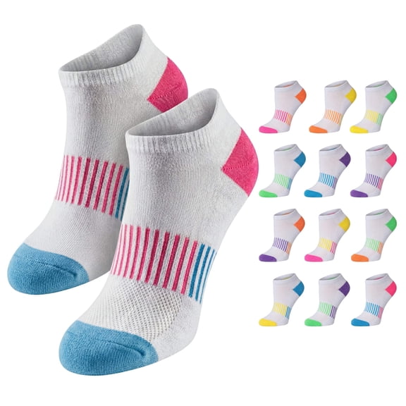 Colorfut Women's 12-Pairs Low Cut Athletic Sport Peformance Socks