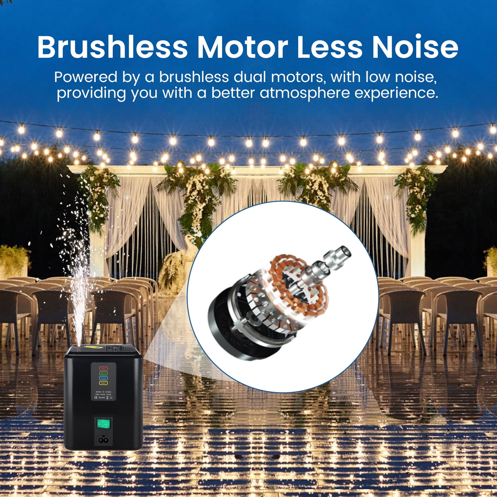 1PCS Cold Spark Machine, Portable & Compact Machine with Remote Control, Special Effects Machine for Weddings/Stages/Events (Not Include Consumables)