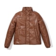 thumbnail image 1 of Veste Courte Isolée en Cuir PU pour Femmes avec Col Montant, Style Urbain, 1 of 4