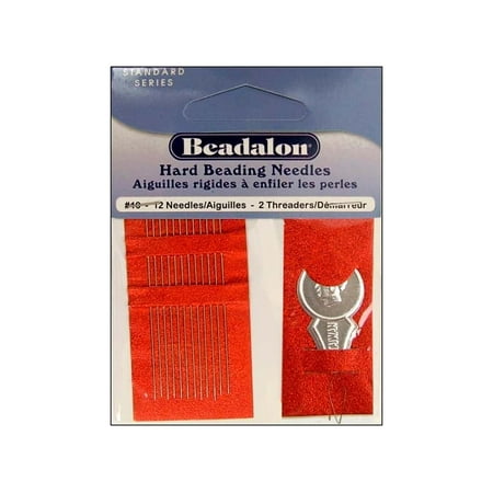 2PK Beadalon Hard Beading Needles Size 10 12 pc. 1