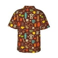 thumbnail image 3 of Daiia Retro Coffee Hawaiian Shirt for Men Gentle Cotton Regular Short Sleeve Casual-3X-Large, 3 of 9