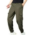 thumbnail image 2 of Handshe Men's Fashion Solid Color Cargo Joggers with Multi-Pocket Casual Comfortable Everyday Wear Pants,Plus Size, 2 of 4
