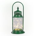 thumbnail image 3 of Alpine Corporation 6" x 15" Vintage Metal Holiday Lantern with Battery-Powered LED Lights, Green, 3 of 12