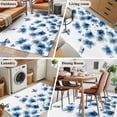 thumbnail image 5 of Navy Blue Floral Area Rugs 4'x6', Washable Small Throw Rugs for Office Bathroom, Spring Flowers Butterflies Watercolor Indoor Outdoor Rug Non-Slip Low Pile Carpet Runner Reversible Floor Mats, 5 of 8