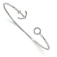thumbnail image 1 of 925 Sterling Silver Cubic Zirconia Cz Anchor Cuff Bangle Charm Bracelet, 1 of 6