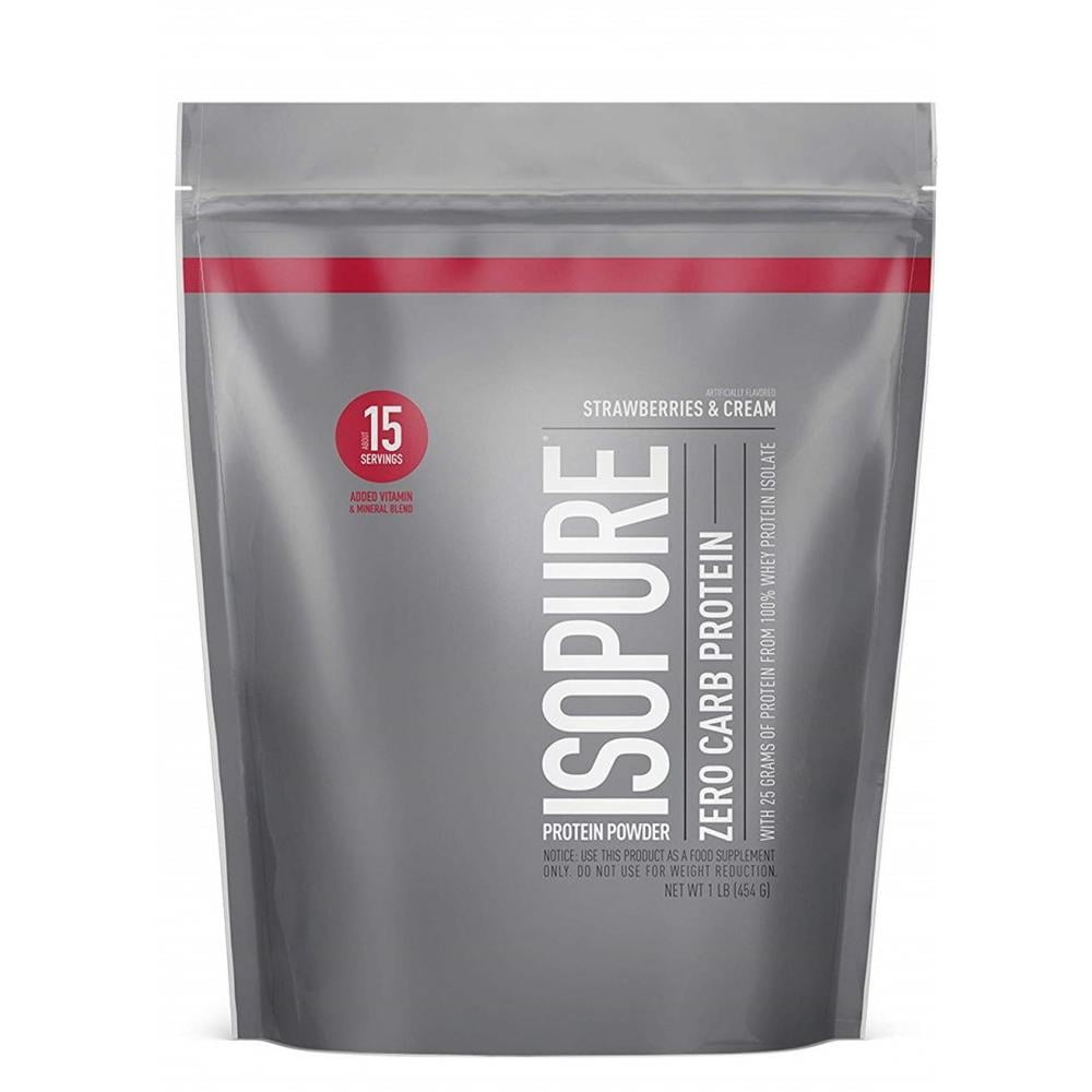 Isopure Zero Carb Protein Powder, Strawberries & Cream, 25g Protein, 1