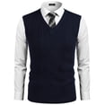 thumbnail image 6 of COOFANDY Men V Neck Sleeveless Vest Sweater Winter Fall Casual Lightweight Solid Vest, 6 of 9