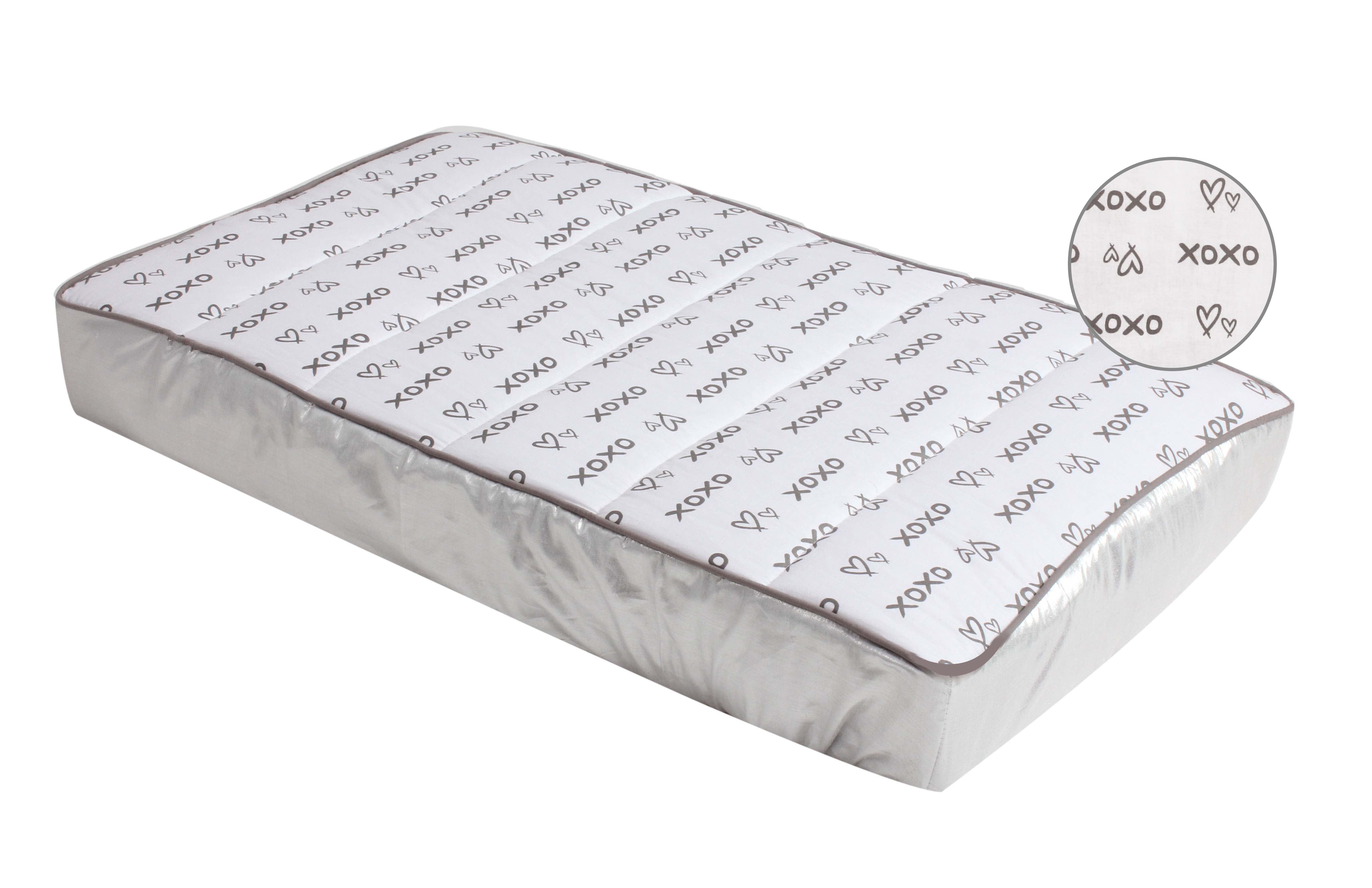 Bacati - Love Aztec Grey/Silver Neutral Quilted Changing Pad Cover