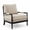 Black, variant on Rubber Wood Spindle Accent Chair, Upholstered Armchair with Thick Cushion and Wood Frame, Black