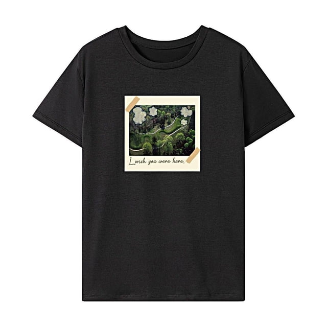 Camiseta para Mujer Traje de Verano Camiseta básica para Mujer para Mochilero Caminar Mujer Negro