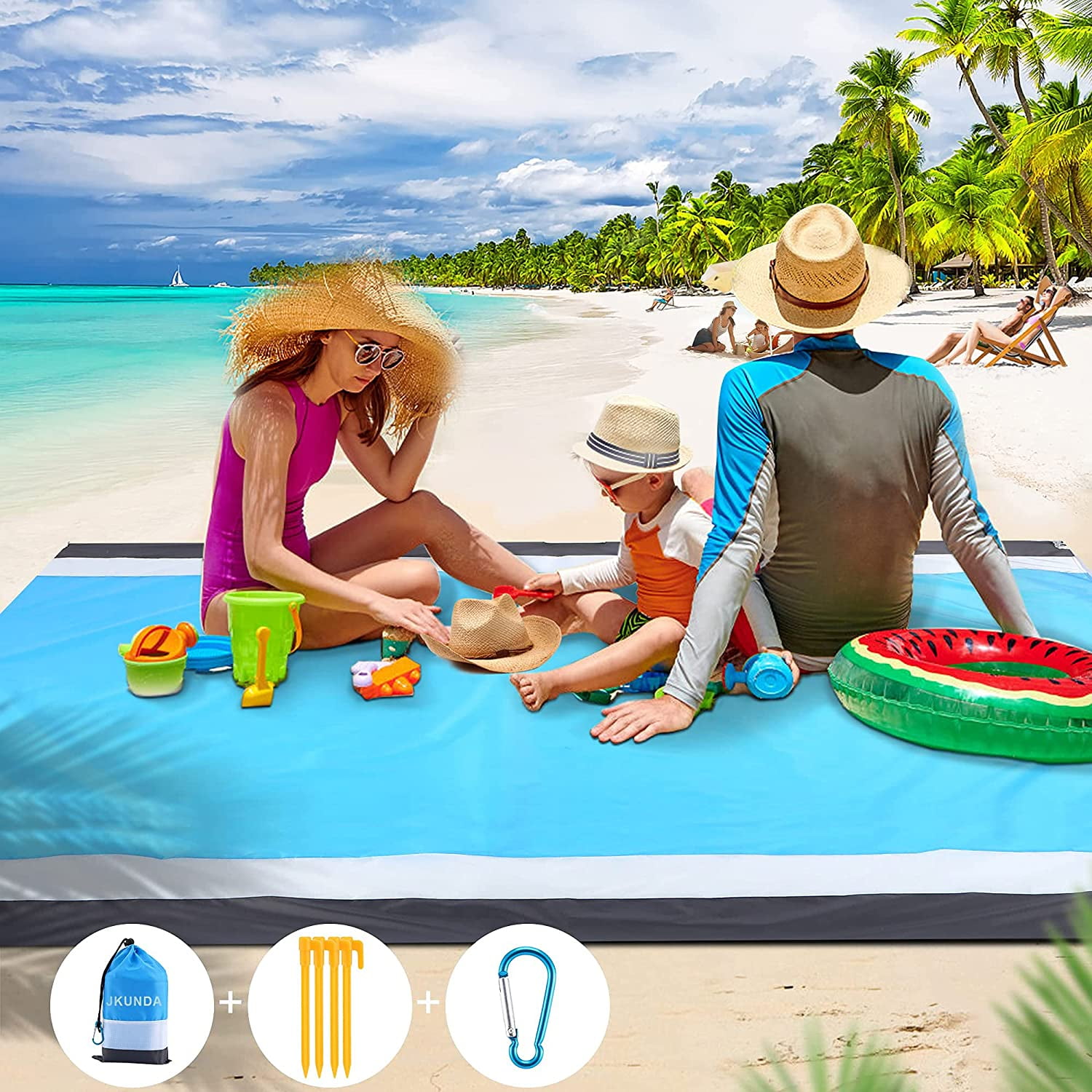 Beach Blanket Sand Proof Lightweight Sand Mat Outdoor Blanket Picnic Travel  US 
