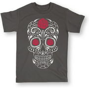 Rose Sugar Skull - Mens Short Sleeve Graphic T-Shirt
