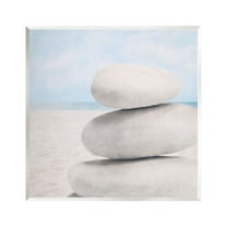 Stupell Industries Coastal Stacked Rocks Nature Photography Unframed Art Print Wall Art, 12 x 12