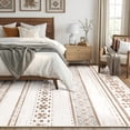 thumbnail image 2 of KoshiMe Area Rugs 8'x10', Low Pile Non-Slip Washable Rug for Living Room, Soft Boho Moroccan Neutral Geometric Indoor Rug for Bedroom Dining Room Office, Cream Brown, 2 of 9