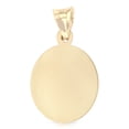 thumbnail image 4 of 14K Tri Color Gold Diamond Cut Our Lady of Guadalupe Stamp Charm Pendant with 1.2mm Figaro 3+1 Chain Necklace - 14", 4 of 6