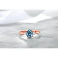 thumbnail image 6 of Gem Stone King 10K Rose Gold Oval Persian Blue Moissanite and White Created Sapphire Engagement Ring for Women (1.48 Cttw, Oval 8X6MM and Round 2.5MM , Available in Size 5, 6, 7, 8, 9), 6 of 6