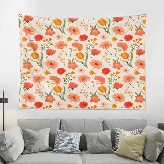 FHENF Floral Tapestries Botanical Plant Tapestry Flowers Botanical Classic Design Art, for Bedroom