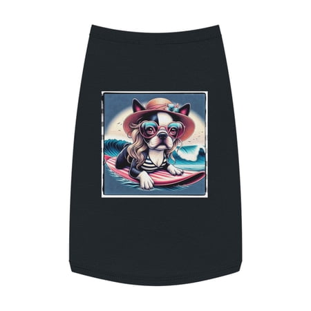 Pet Tank Top Boston Terrier Surfer Girl Dog