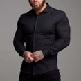 thumbnail image 2 of Cardigan de fitness para hombre: elástico, color liso, manga larga, cuello alto, tallas S-XXXL, para el gimnasio o ropa informal., 2 of 4