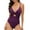 Purple, variant on Honeeladyy Womens One Piece Swimsuits Cutout High Waisted Bathing Suit Solid Color Wrap Tie Back Swimsuit Gifts for Mom Purple S