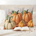 thumbnail image 3 of Orange Pumpkins Fall Outdoor Waterproof Pillow Covers, Retro Thanksgiving Maple Leaf Decorative Square Throw Pillowcase Sofa Cushion Sham for Patio/Couch/Chair, 26"x26" 2 Pack, 3 of 8