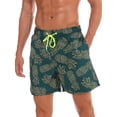 thumbnail image 4 of Frontwalk Mens Swimsuit Drawstring Beach Pants Pocket Boardshorts Summer Holiday Hawaiian Bathing Suit High Waist Swim Shorts Green Pineapple A 3XL, 4 of 8
