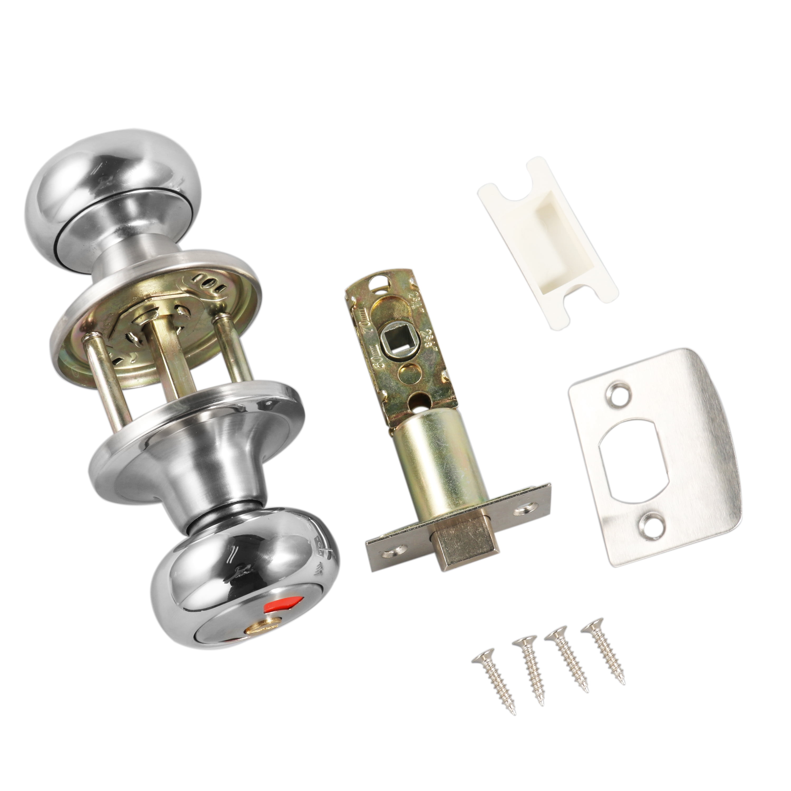 Mutex Twin-Pack Bathroom Door Lock Knob, Color Indicator for Vacant or Occupied in Use Restroom, Thumbturn, Emergency Unlock, Fits Standard 2 1/8" Doors