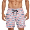 thumbnail image 5 of Men's Printed Shorts Plus Size Spandex Casual Elastic Waist Pullover Drawstring Breathable Baggy Relaxed Beach Vacation Basic Shorts with Pockets S-5XL, 5 of 5