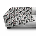 thumbnail image 3 of Romantic Soft Flannel Fleece Throw Blanket, Wild Cats Passion Theme Lovers Valentine's Rose Petals Arrows Eros, Cozy Plush for Indoor and Outdoor Use, 50" x 60", Vermilion Pale Grey, by Ambesonne, 3 of 6