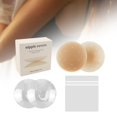 thumbnail image 4 of Cubrepezones para mujer, sujetador fino, transpirable, lavable, sin costuras, de silicona. Beige Oscuro 10cm, 4 of 6