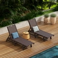 thumbnail image 4 of WestinTrends Malibu 3 Pieces Chaise Lounge Set with Side Table, All Weather Poly Lumber Outdoor Lounge Chairs Set of 2 and End Table, Dark Brown, 4 of 9