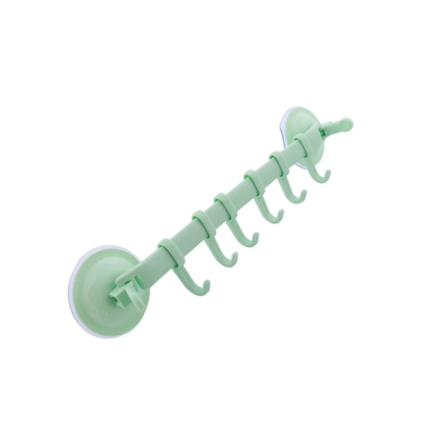 Advancent Colgador de pared para baño, 6 ganchos, soportes colgantes, ventosa, tipo de bloqueo, cocina doméstica multiusos Juegos de accesorios de baño Verde