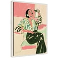 thumbnail image 4 of Kate and Laurel Fashion Woman Drinking Martini Framed Canvas Wall Art by Honey Island Studio 18 x 24 Sylvie Beaded White, Modern, People, Entertainment Art for Wall Decor, Living Room, Bedroom, 4 of 8