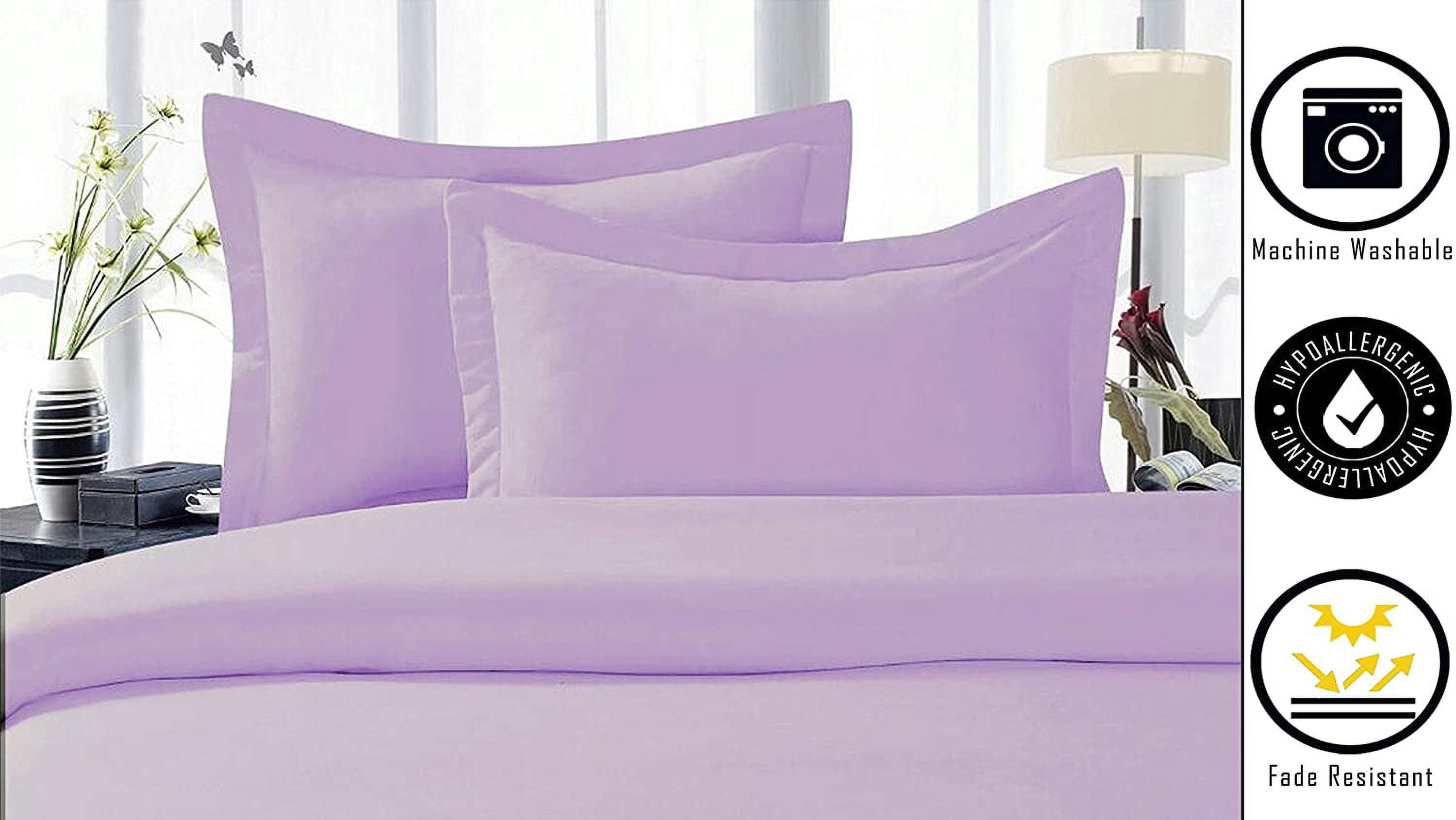 Soft Pillow Shams Set of 2 - Double Brushed Microfiber Pillow Covers - Hotel Style Premium Bed Pillow Cases Standard/Queen, Lilac