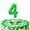 Green, variant on Pixel world number 9 birthday candle (9 candle), green number 9 candle, pixel style party decoration, birthday cake decoration