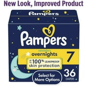 Pampers Swaddlers Overnight Diapers Size 7, 36 Count , Pack Of One