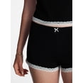 thumbnail image 3 of No Boundaries Women's Sleep Lace Shorts, Black Soot, XL, 3 of 4