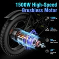 thumbnail image 3 of 1500W Electric Bike for Adults,33MPH 20'' Fat Tire Electric Motorcycle,48V 20AH Removable Battery, 30-60 Miles Mountain Bike UL2849, 3 of 10