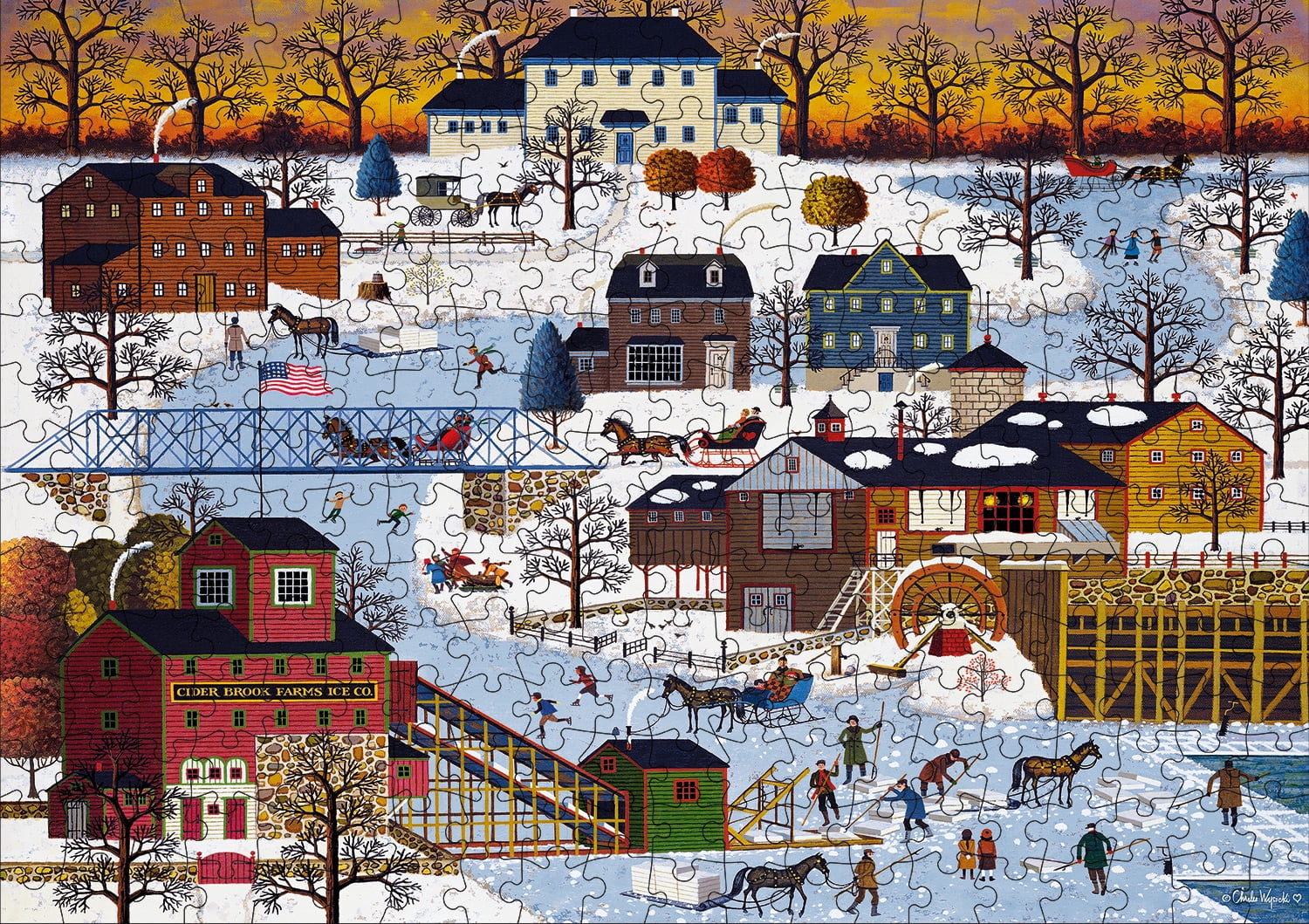 Buffalo Games Cider Brook Farms 300-Piece 21.25 x 15-Inch Interlocking Jigsaw Puzzle for Adults Ages 14+
